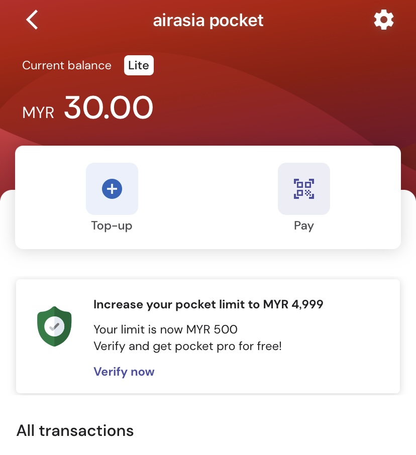 AirAsia Pocket Kini Hanya Sokong TambahNilai Menggunakan Kad BigPay